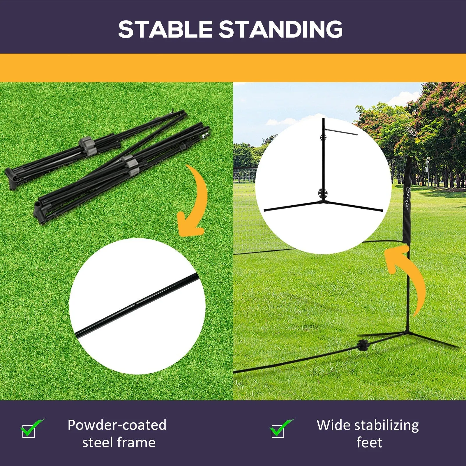17ft Portable Badminton, Pickleball & Volleyball Set – Adjustable Outdoor Sports Net