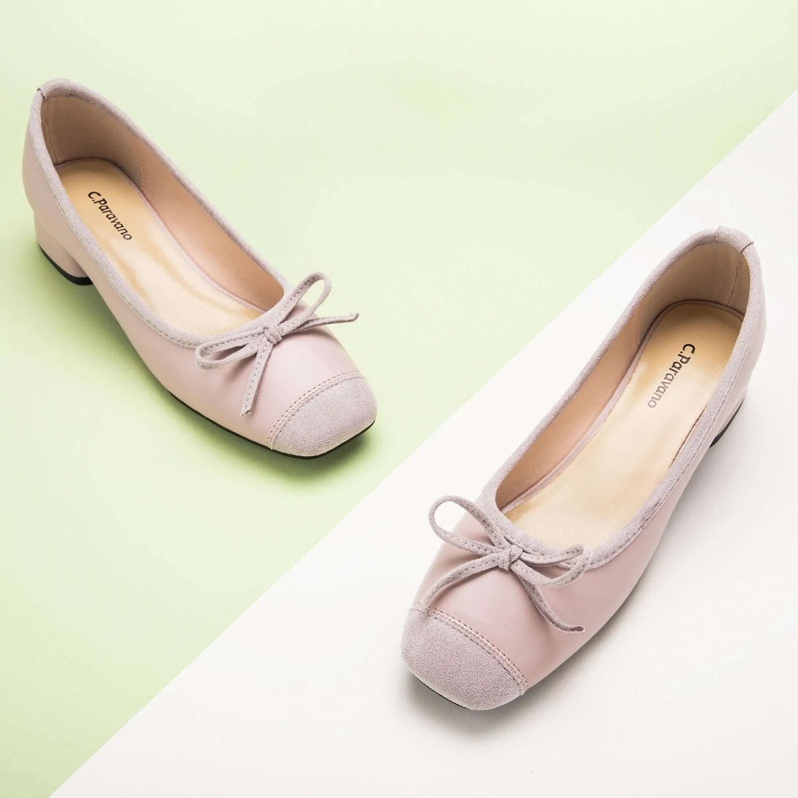 Ballet Block Heel (Nina) Pink