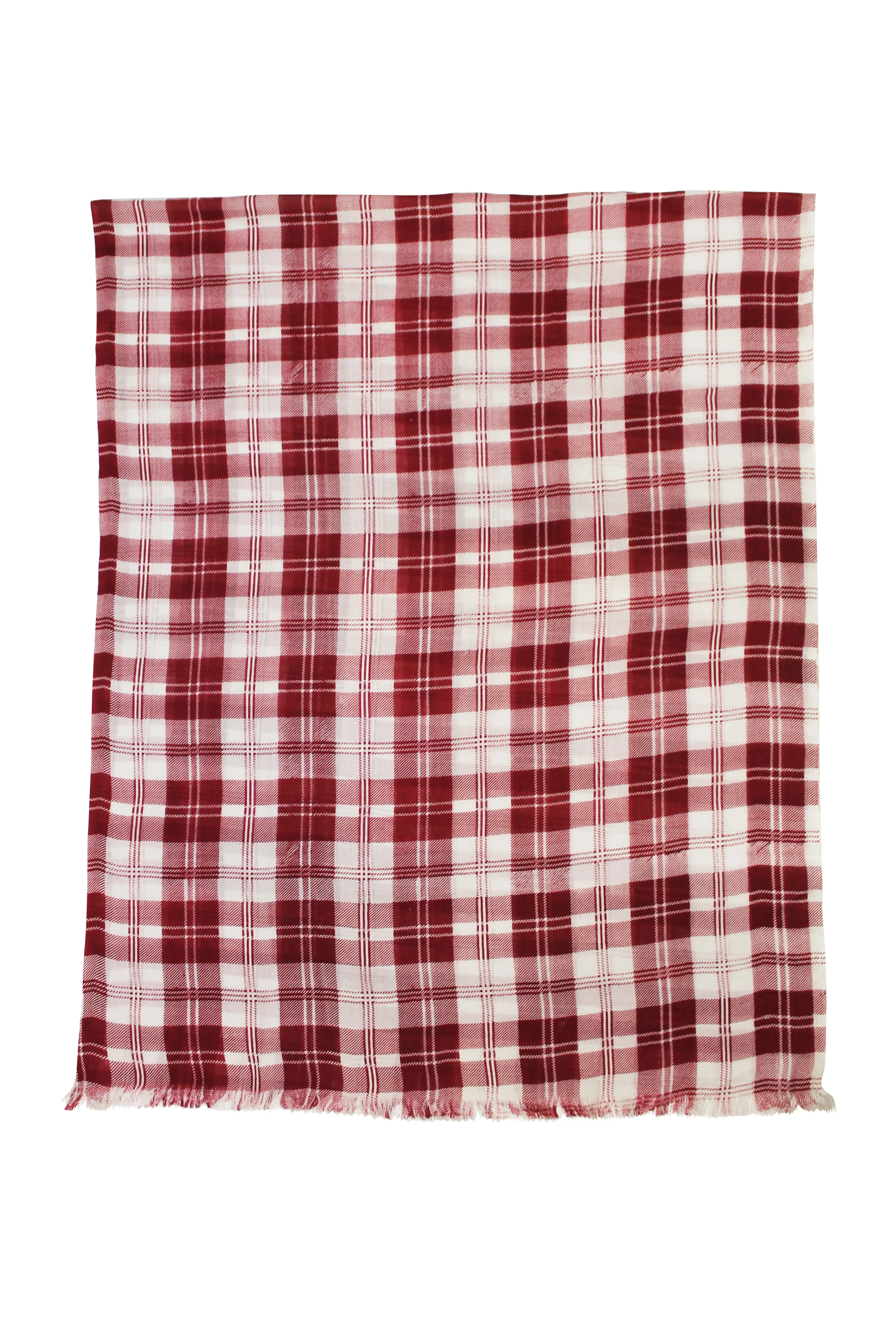 Chic Maroon Plaid Scarf