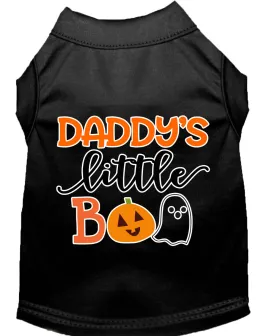 Daddy's Little Boo Screen Print Dog Shirt Black Xl