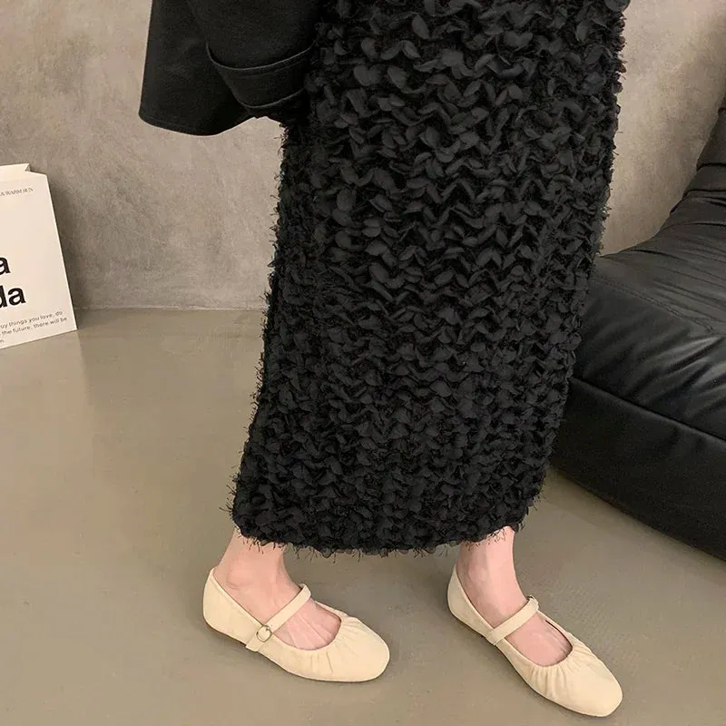 Hnzxzm Candy Color Suede Women Mary Jane Shoes Fashion Shallow Soft Sole Ladies Comfort Dress Ballet Flats Footwear