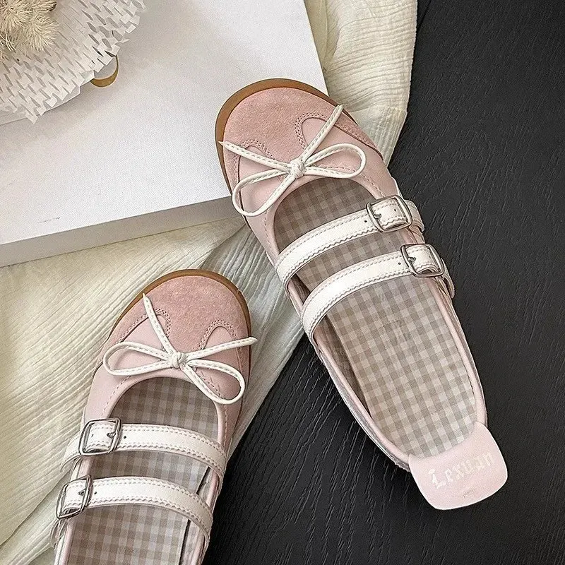 Hnzxzm Women Flats Bow Ballet Dance Mary Jane Shoes Summer Sandals 2024 Fashion New Brand Dress Designer Casual Shallow Zapatos Mujer