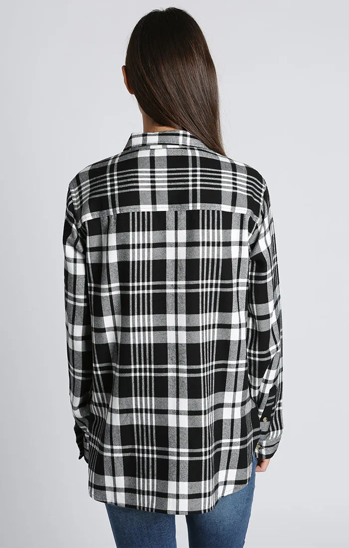 JACHS GF Black Plaid Flannel