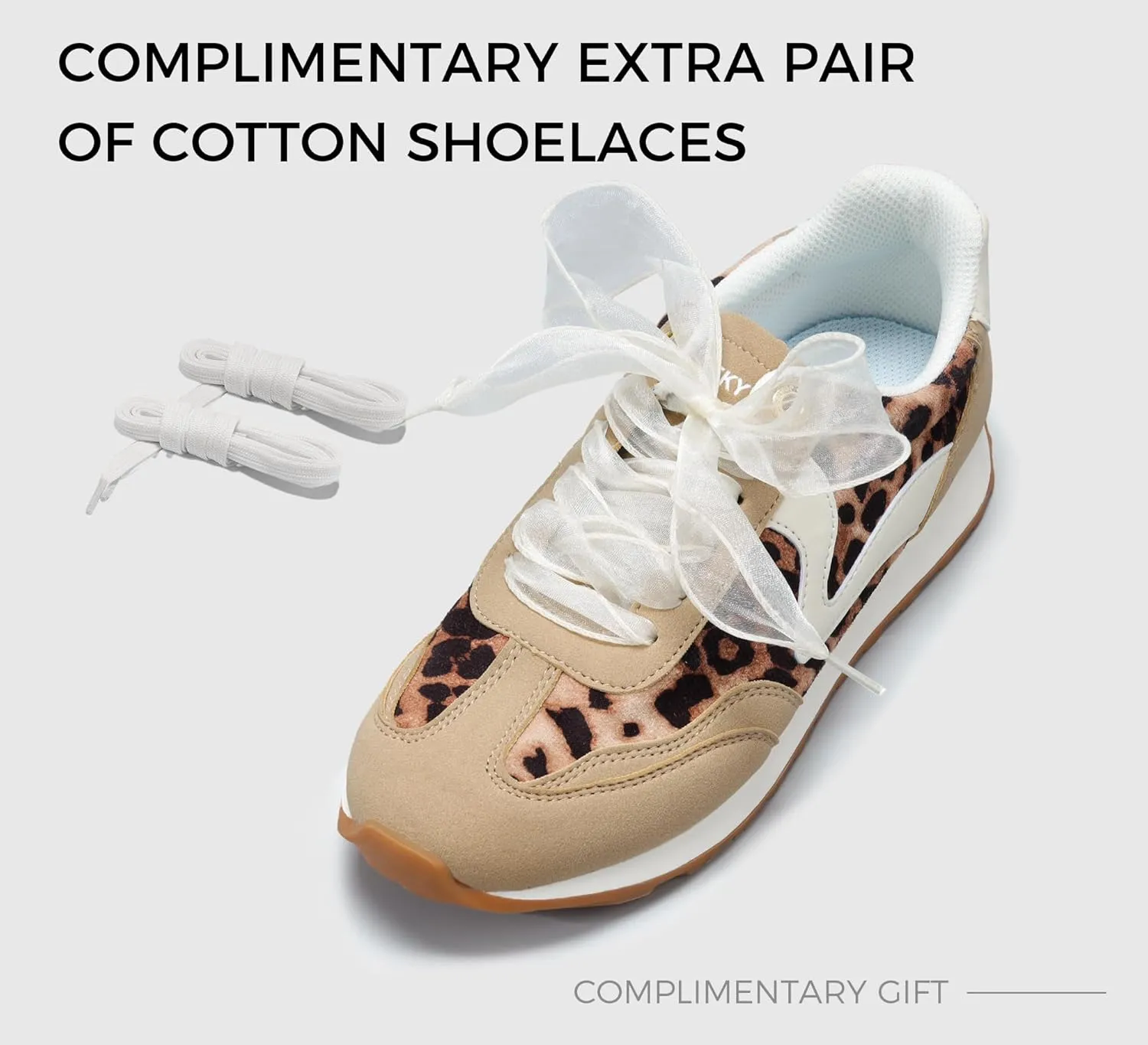 LUCKY STEP Women's Fashion Casual Running Trainer Ballet Gum Rubber Sole Organza Lace Up Walking Shoes Platform Retro Sneakers