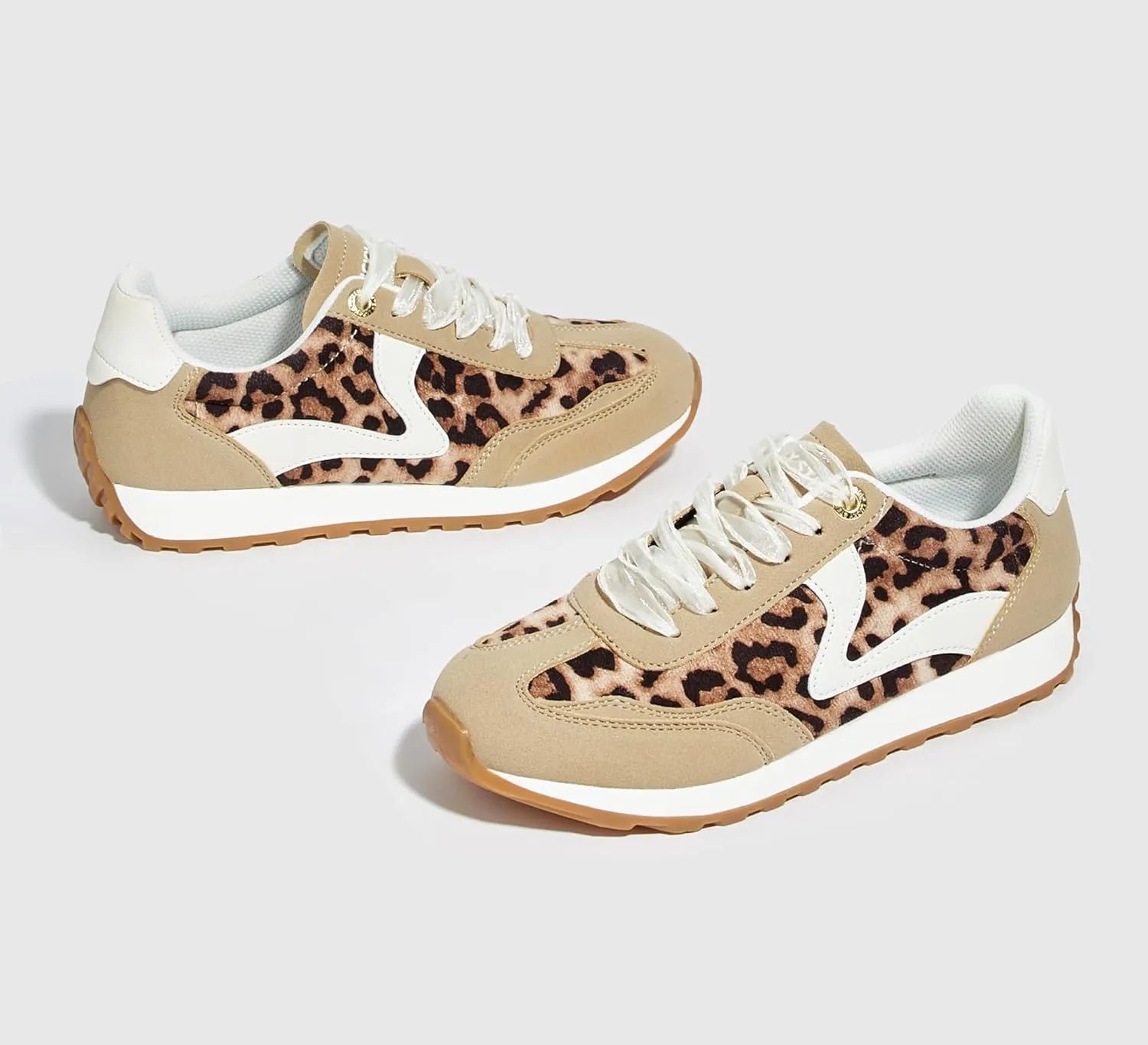 LUCKY STEP Women's Fashion Casual Running Trainer Ballet Gum Rubber Sole Organza Lace Up Walking Shoes Platform Retro Sneakers