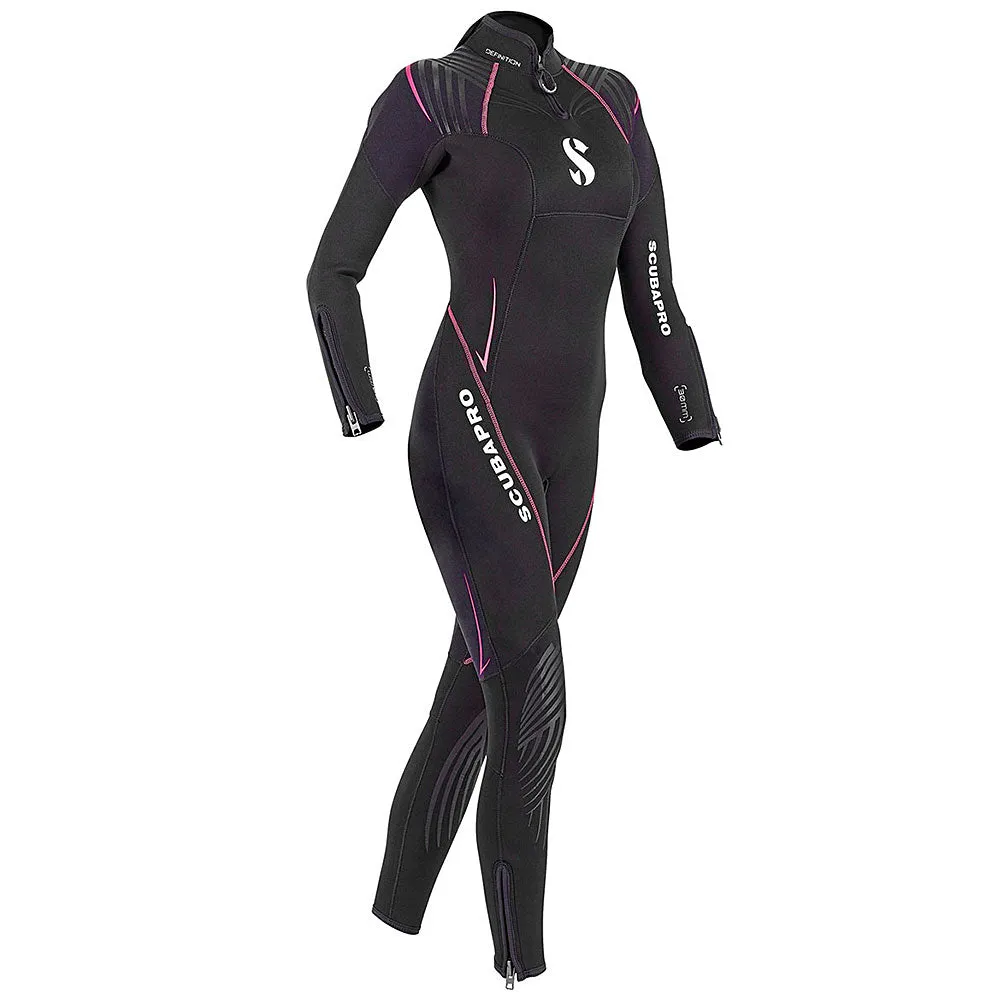 Open Box ScubaPro Women's Definition Steamer 3mm Wetsuit-Black/Pink-Large