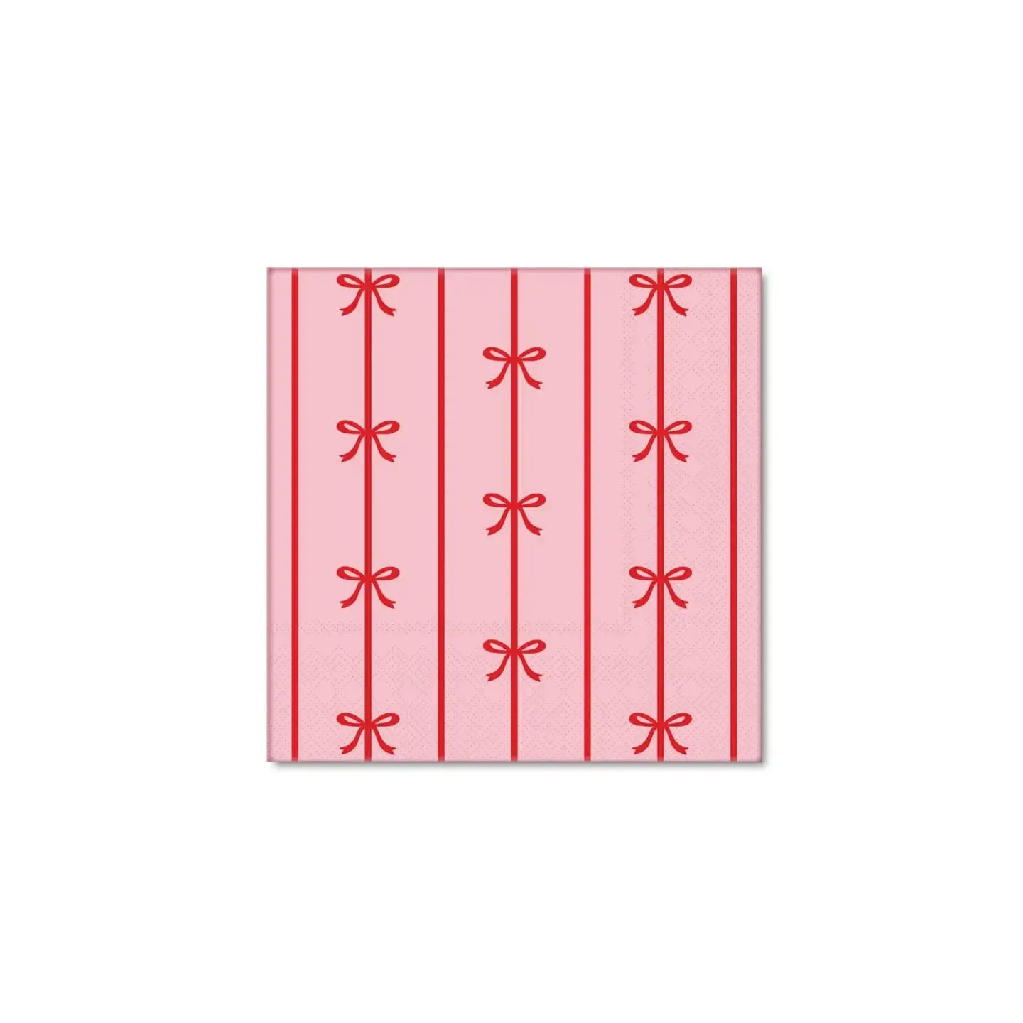 Pink & Red Signature Bow Small Party Napkins x 20