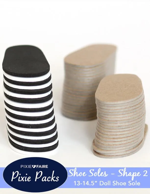 Pixie Packs SHAPE 2 Pre-cut Shoe Sole Black/White Foam and Chipboard