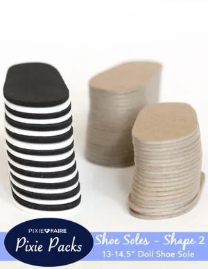 Pixie Packs SHAPE 2 Pre-cut Shoe Sole Black/White Foam and Chipboard