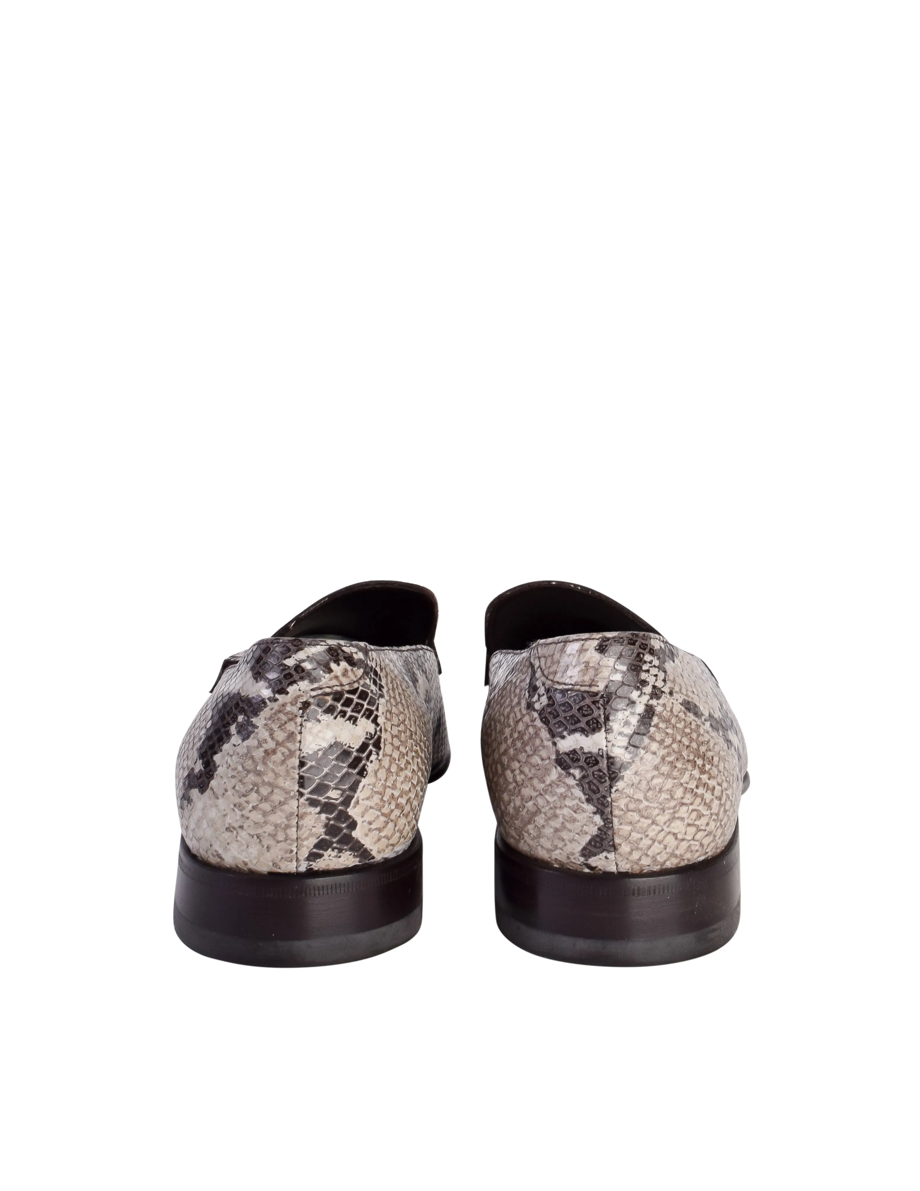 Prada Vintage Mens Roccia Python Snakeskin Square Toe Loafer Shoes