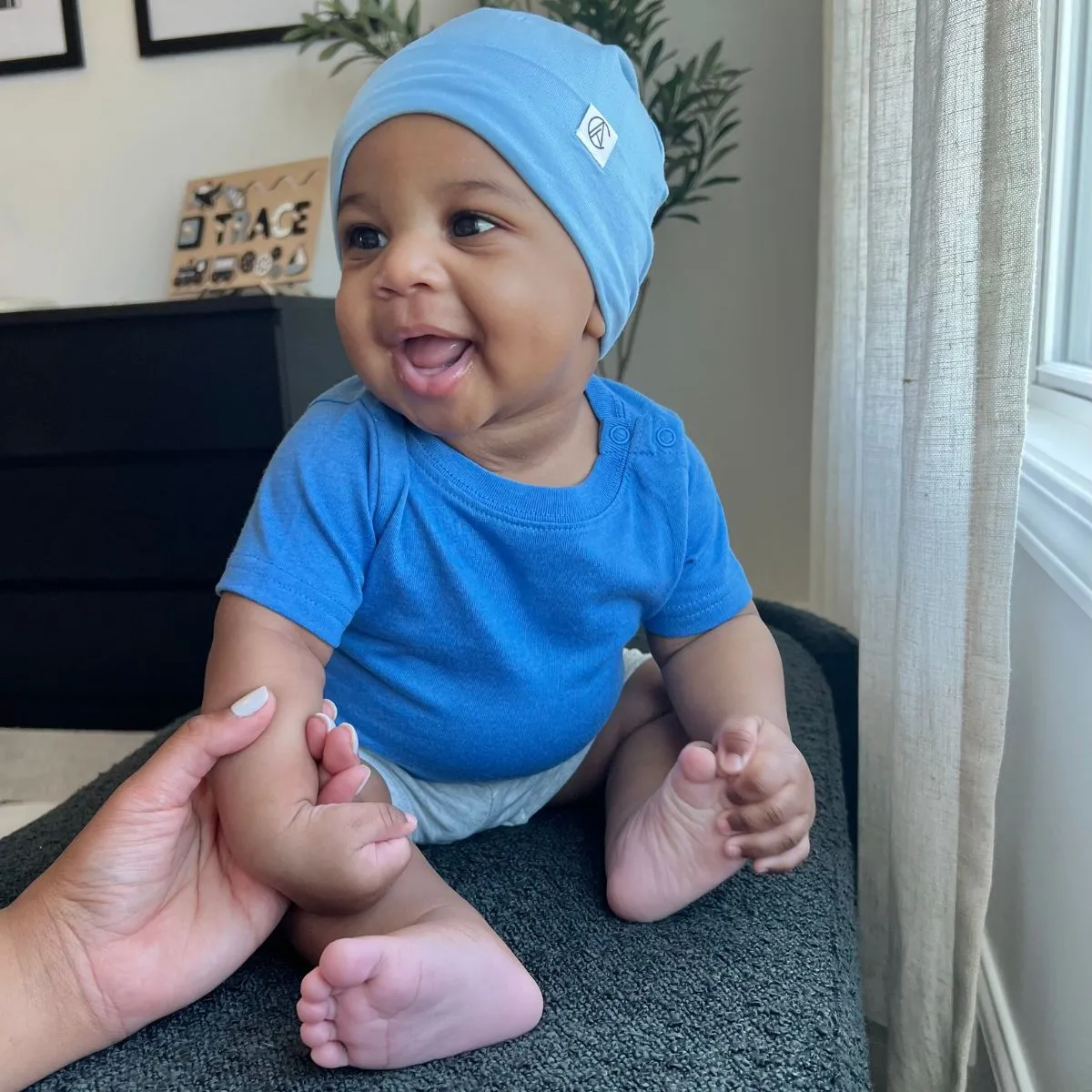 Satin Lined Jersey Beanie-Ocean