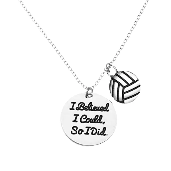 Volleyball I Believed I Could So I Did Necklace