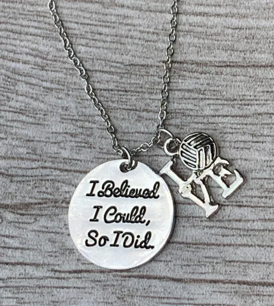 Volleyball I Believed I Could So I Did Necklace